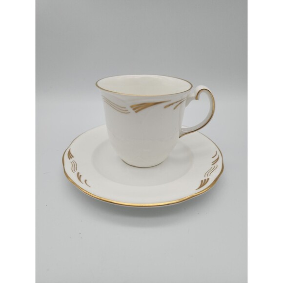 Royal Albert Dorian Horizons Bone China Coffee Cup & Saucer Gold Trimmed - Picture 1 of 12